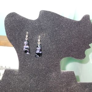 Elegant Black and Silver Dangle Earrings